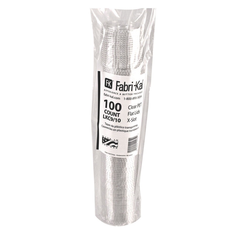 Fabri-Kal Kal-Clear/Nexclear X-Style Straw Slot/Flavor Buttons Plastic Drink Cup Lids Fits 9 oz. to 10 oz. Cold Cups - Clear (2500/Carton)