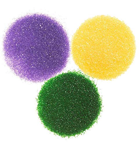 King Cake Sugar Trio 4 oz | Purple Green Gold Decorating Sugar