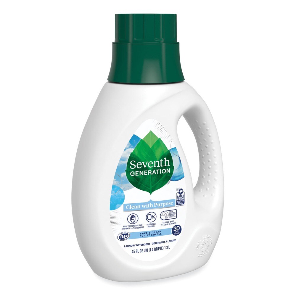Seventh Generation 45 oz. Bottle Natural Liquid Laundry Detergent - Fragrance Free (6/Carton)