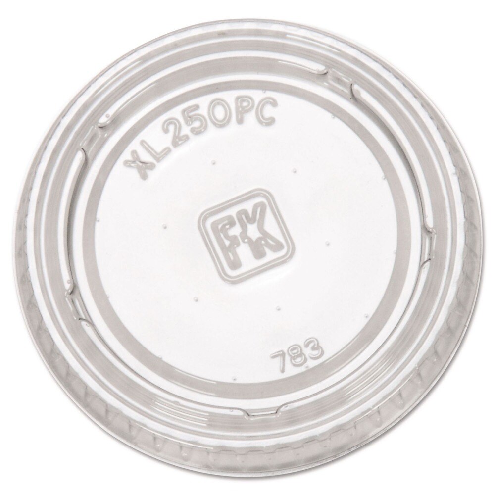 Fabri-Kal Plastic Portion Cup Lids, Fits 1.5 oz to 2.5 oz Portion Cups - Clear (125/Sleeve, 20 Sleeves/Carton)