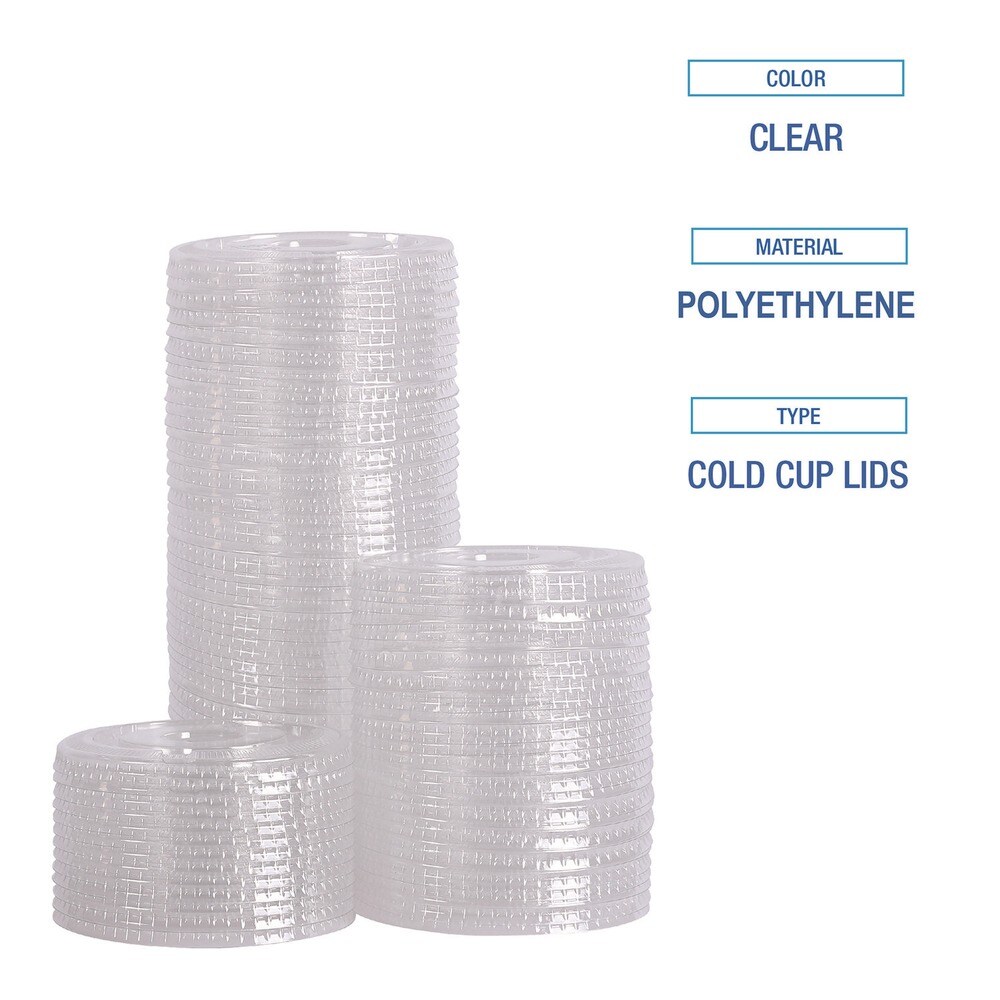 Boardwalk 9 oz. to 12 oz. Crystal-Clear Cold Cup Straw-Slot Lids - Clear (100/Pack)
