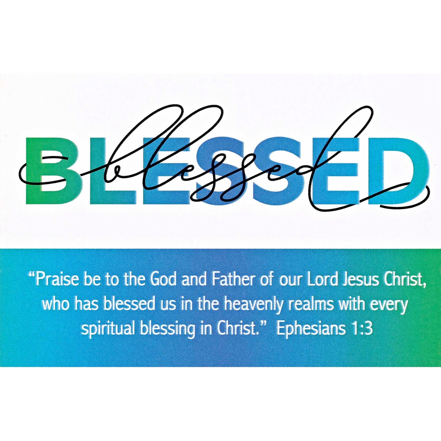 Edge Collection - 3" x 2" - Blue - Itty Bitty Blessings Cards for Spiritual Encouragement - 1 Piece