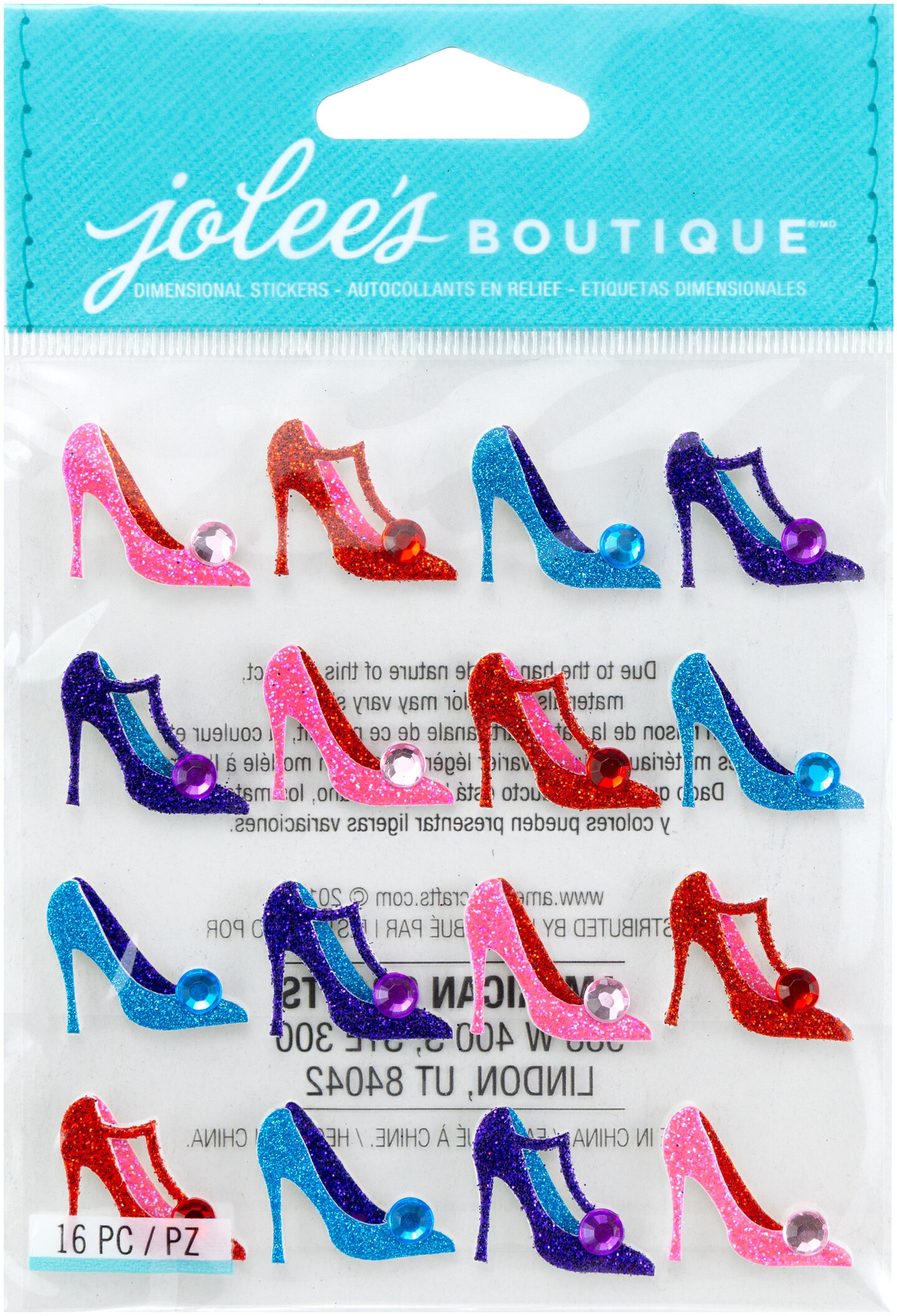 Jolee's Boutique Cabochon Dimensional Repeat Stickers - Pumps, 16pcs