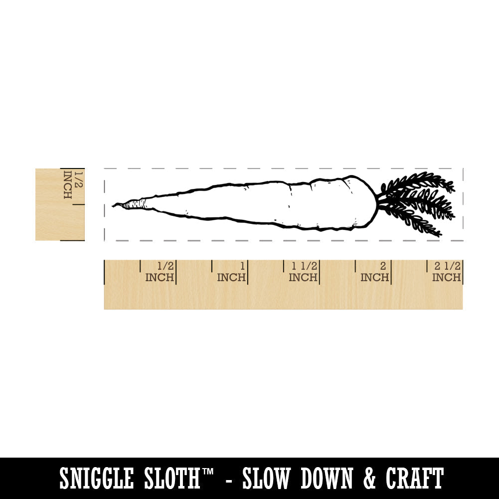Carrot Root Vegetable Rectangle Rubber Stamp for Stamping Crafting