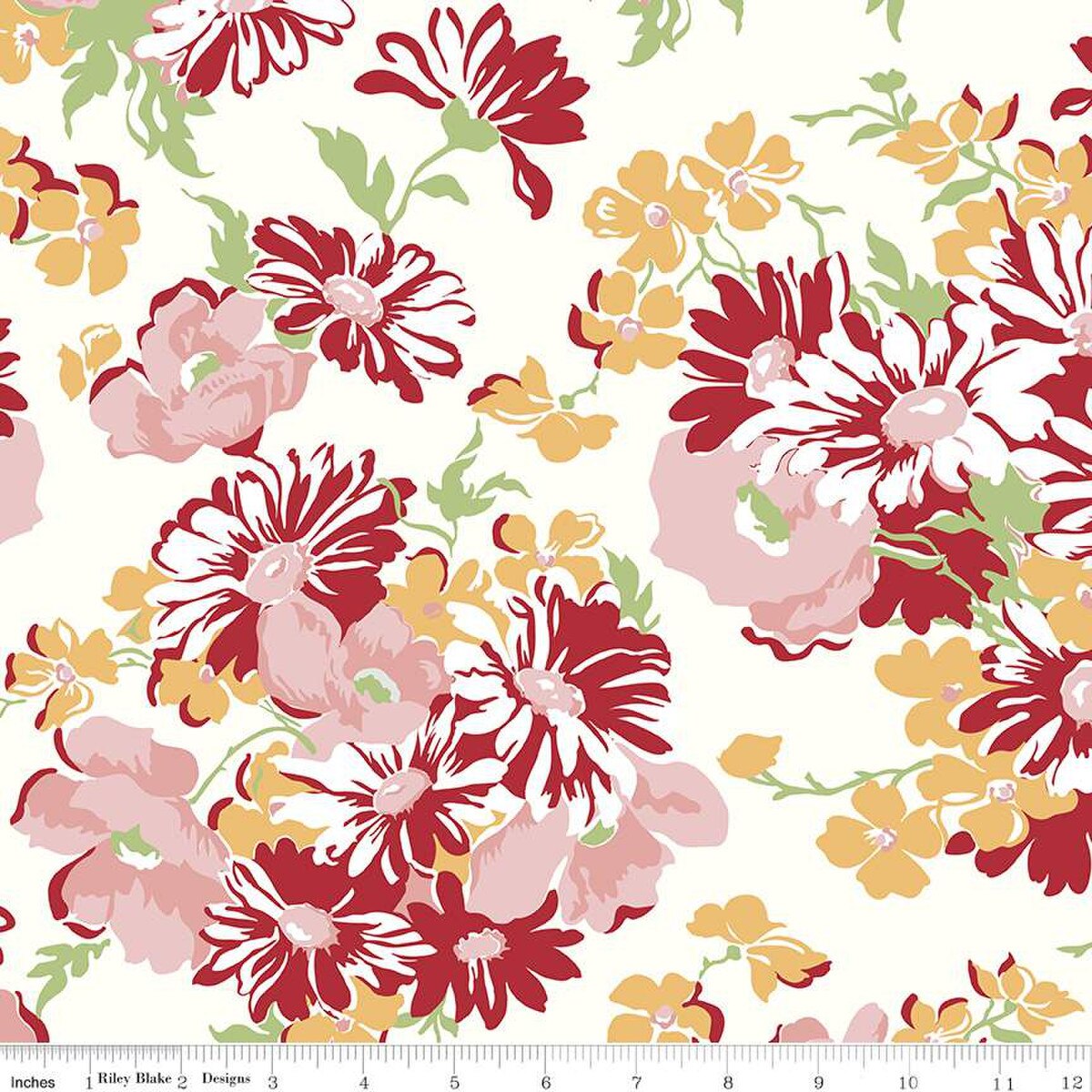 Fabric Riley Blake Daisy Cook Book 108" Wide Back by the Quarter Yard WB11776-DAISY