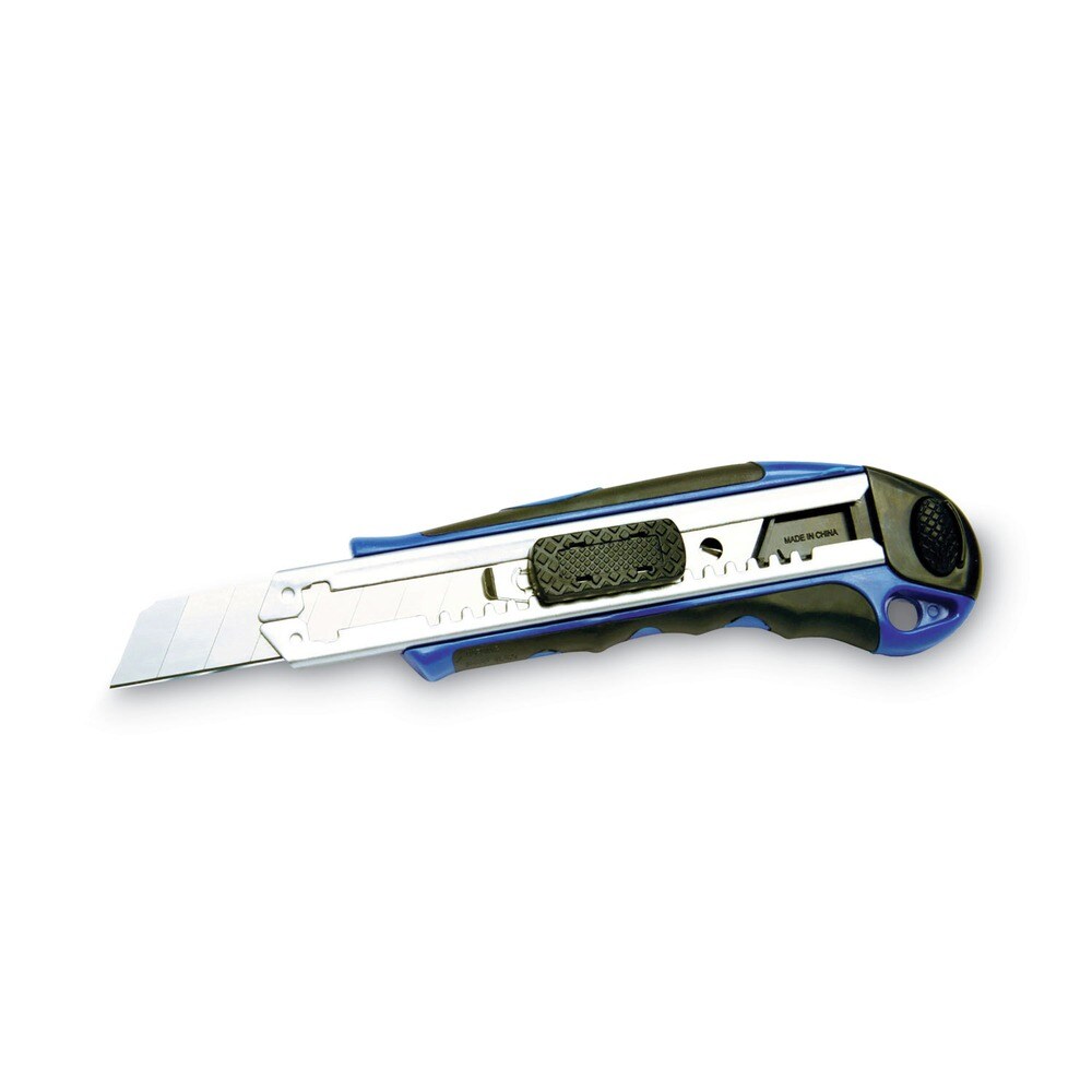 Cosco 5.5 in. Plastic/Rubber Handle Retractable 4 in. Blade Four 8-Point Blades Heavy-Duty Snap Blade Utility Knife - Blue