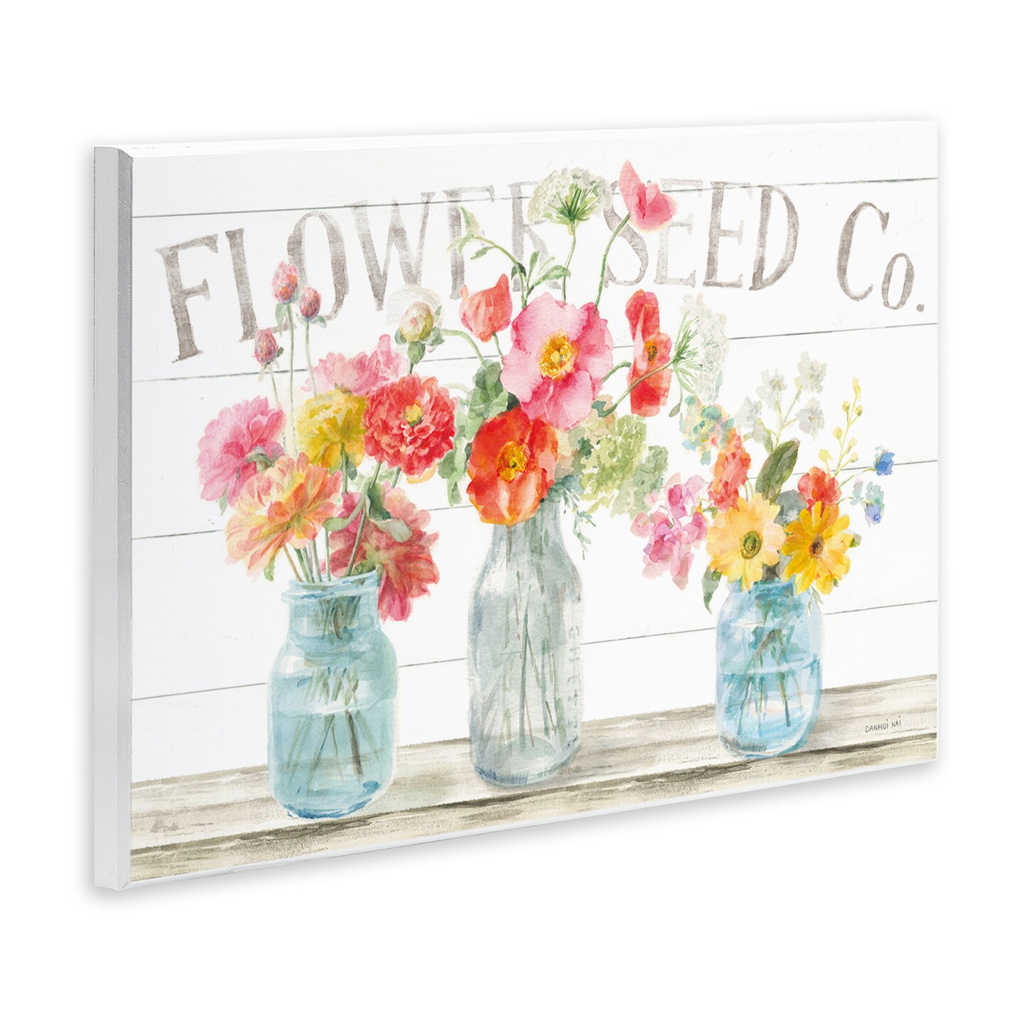 Flower Seed Co. Vibrant Spring Blossoming Florals Wall Plaque Art