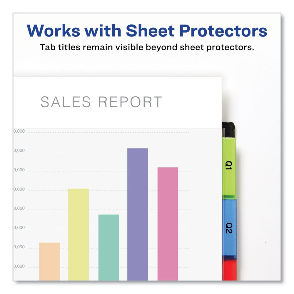 Avery Insertable 5-Tab 11-1/8 in. x 9-1/4 in. Big Tab Plastic Dividers with Two Pockets - Multicolor (1-Set)