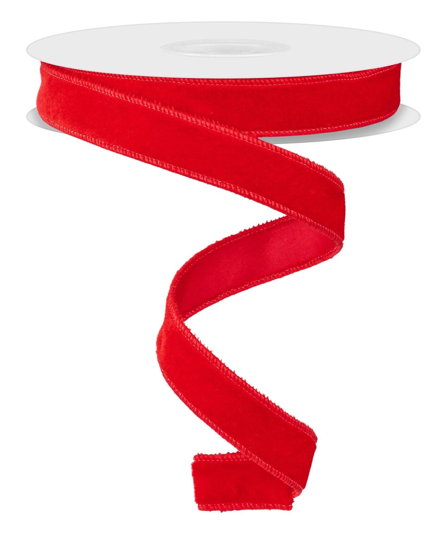 RG Ribbon: 7/8" - 2.5" Red Velvet and Satin Deluxe Wired Ribbon for Bows, Wreaths, Crafts, and Decorations
