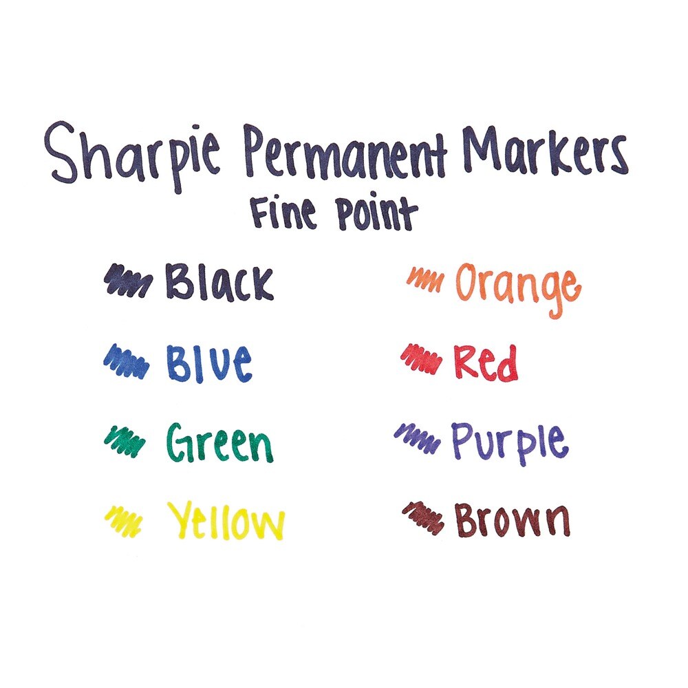 Sharpie Fine Bullet Tip Permanent Marker - Assorted Colors (8/Set)