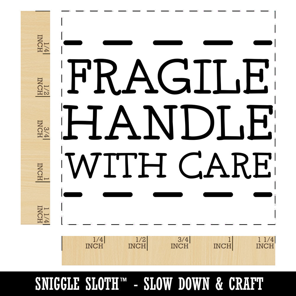 Fragile Handle with Care Square Rubber Stamp for Stamping Crafting