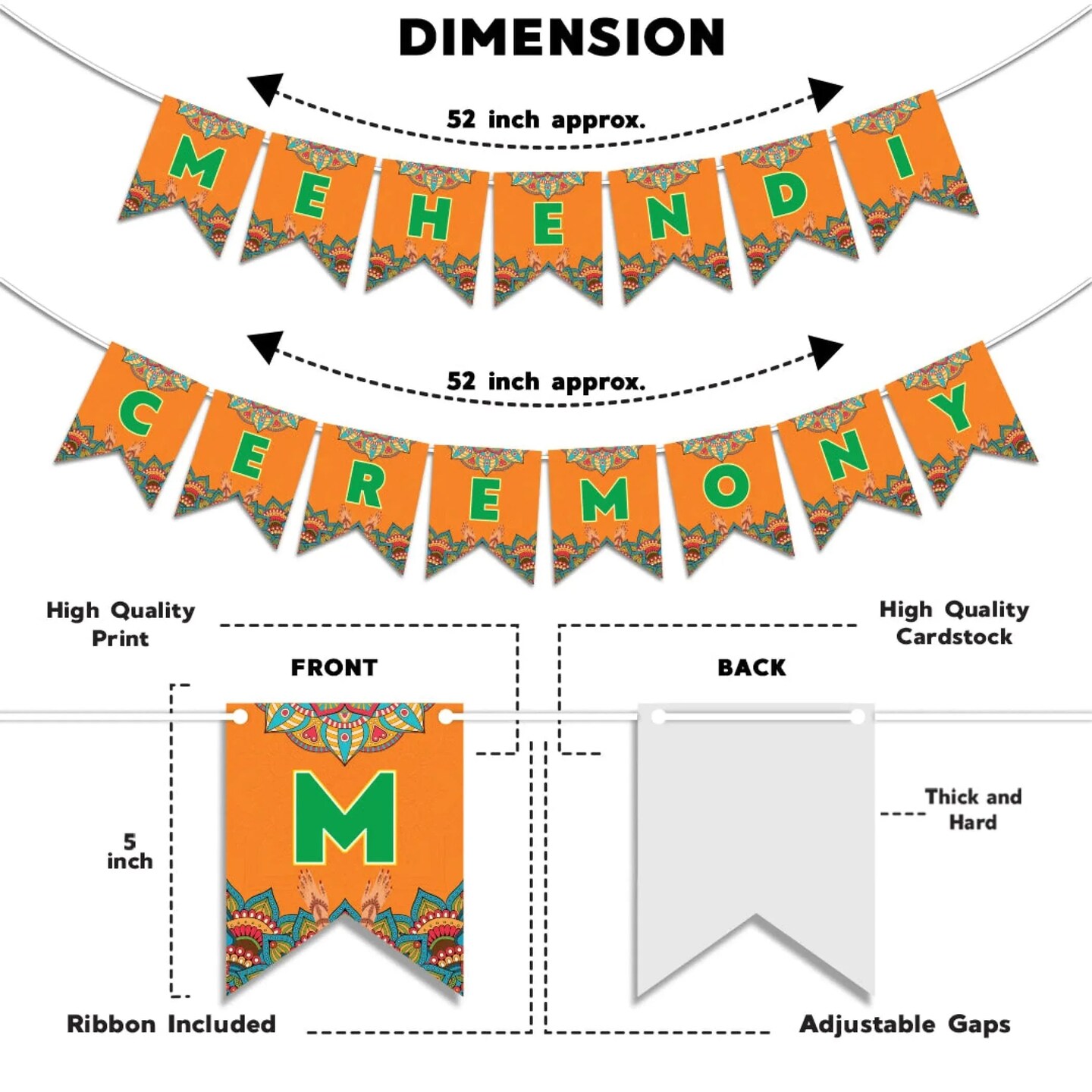 24 Pcs Mehendi Photo Booth Party Props & 1 Pcs Mehndi Ceremony Banner Wedding Photoshoot Mehandi Decoration Marriage Props for Bride and Family