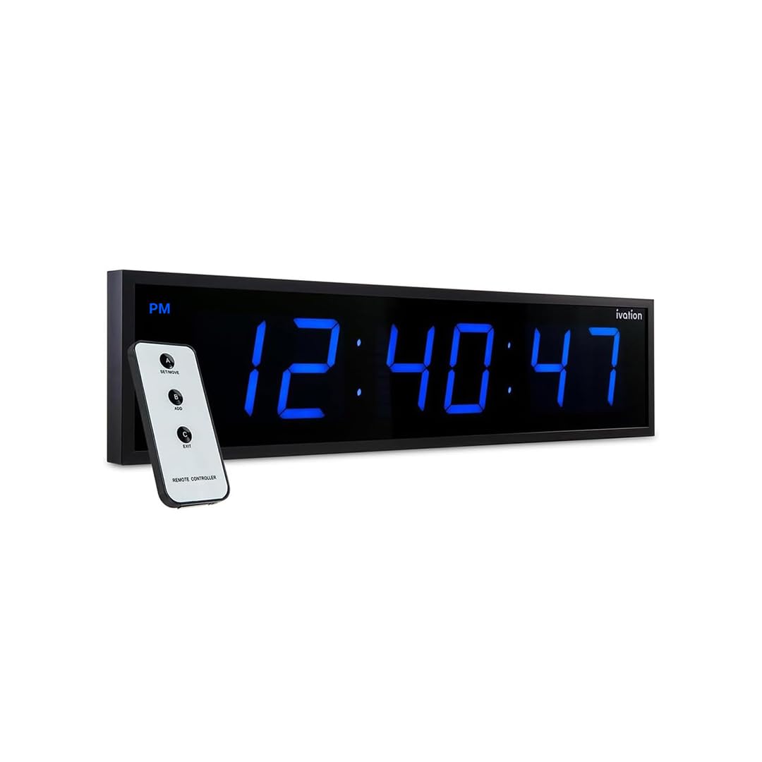 Ivation Huge 24 Inch Large Big Oversized Digital LED Wall Clock