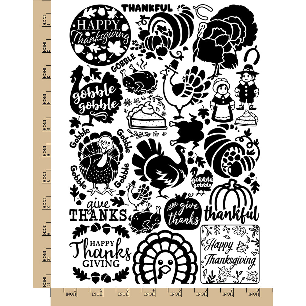 Thanksgiving Turkey Fall Autumn Temporary Tattoo Water Resistant Fake Body Art Set Collection