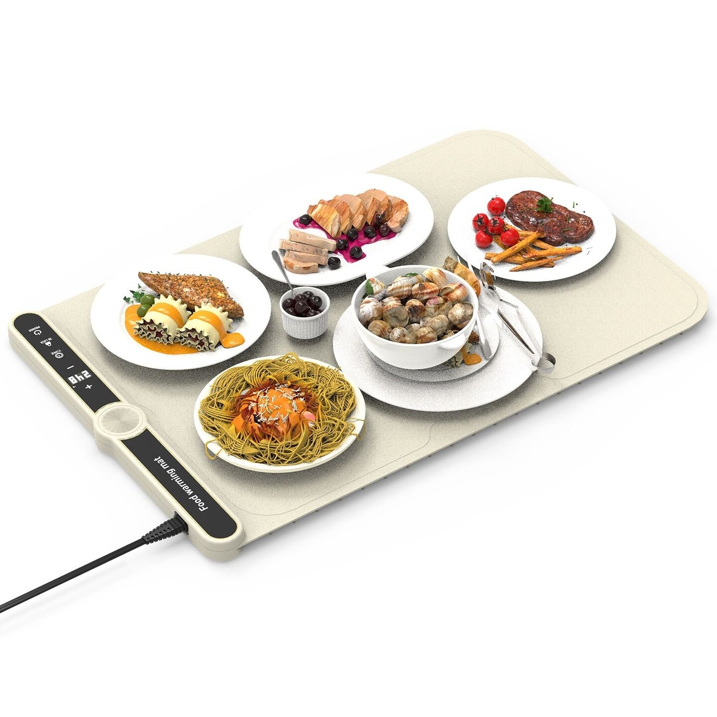 Edge Collections - 31.49" x 0.82" - Beige - Electric Food Warming Mat for Gatherings and Daily Use