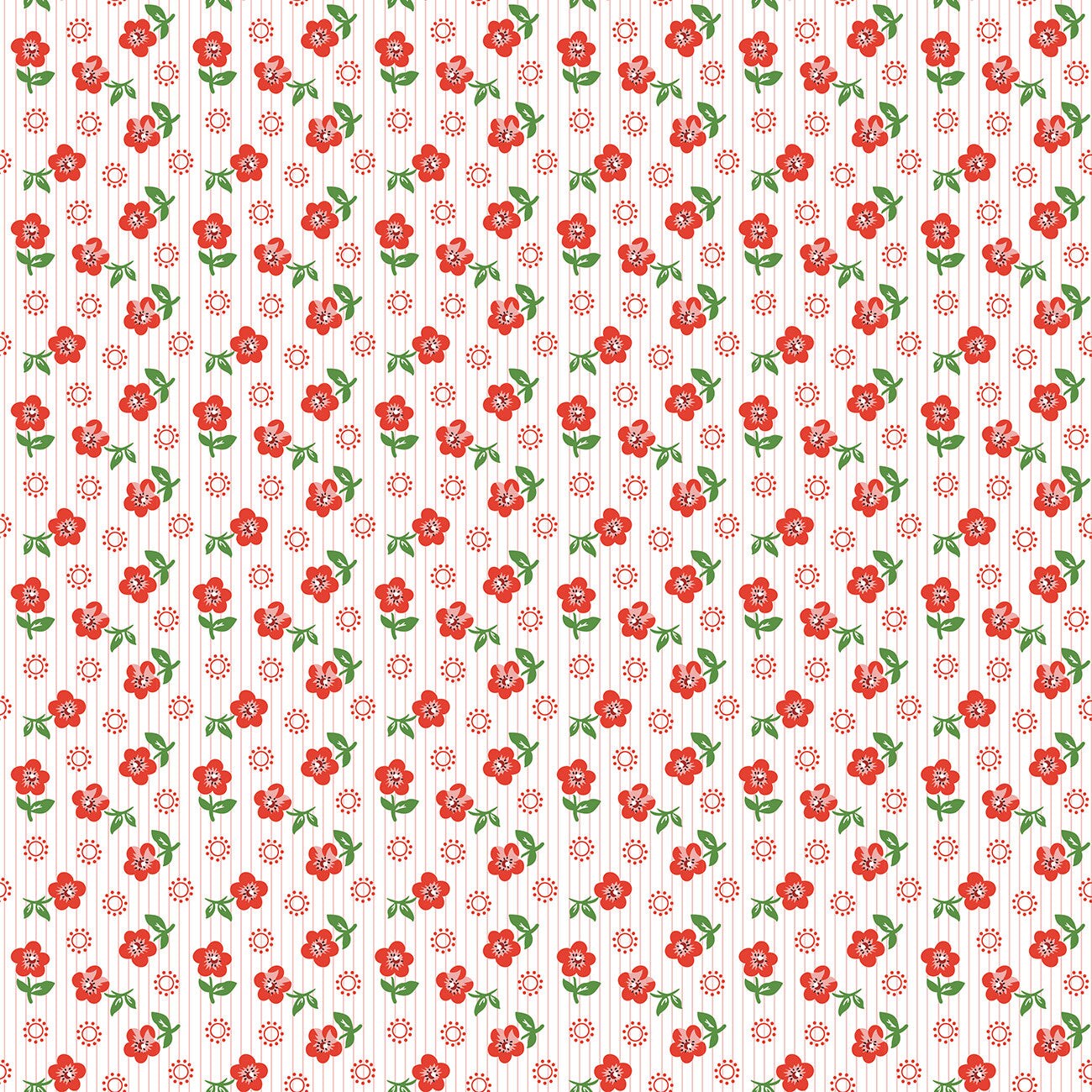 Fabric Poppie Cotton Red Sugar Petals Flower Market by the Quarter Yard FM25415