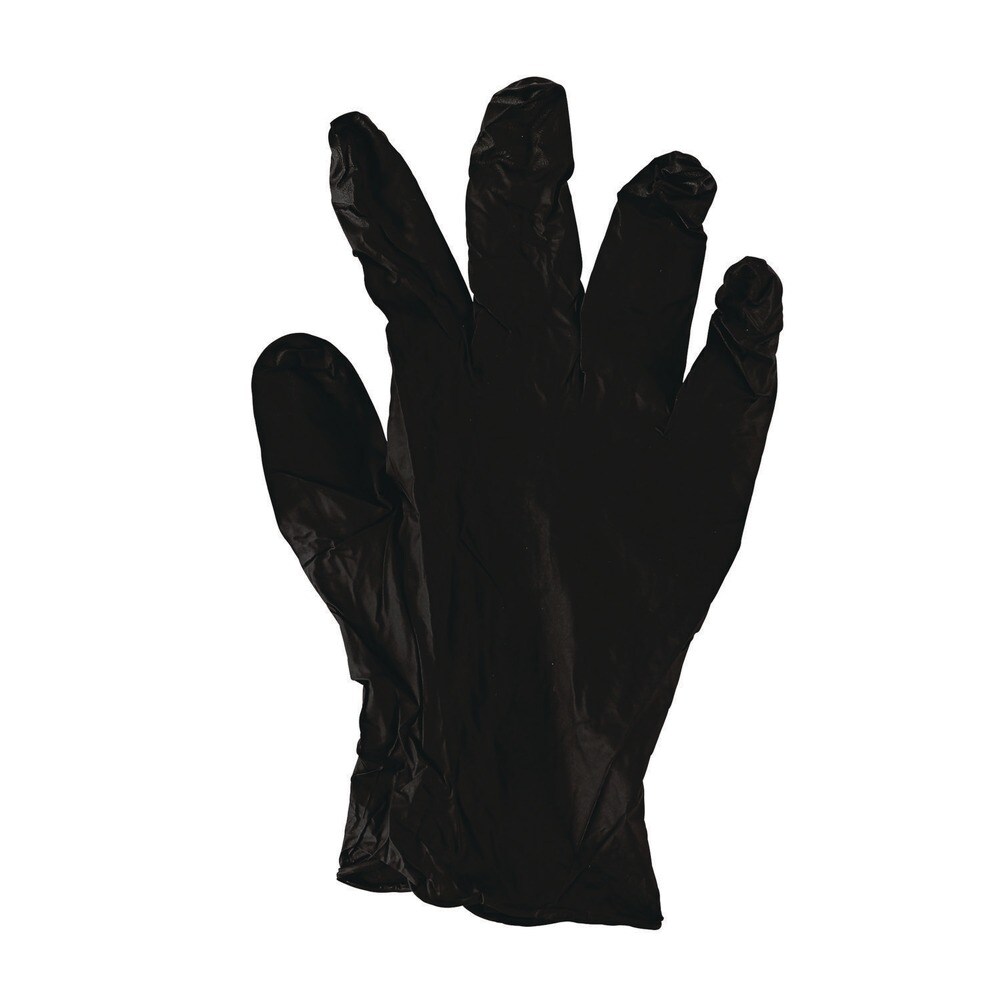 Boardwalk 4.4 mil Disposable General-Purpose Powder-Free Nitrile Gloves - Large, Black (100/Box)