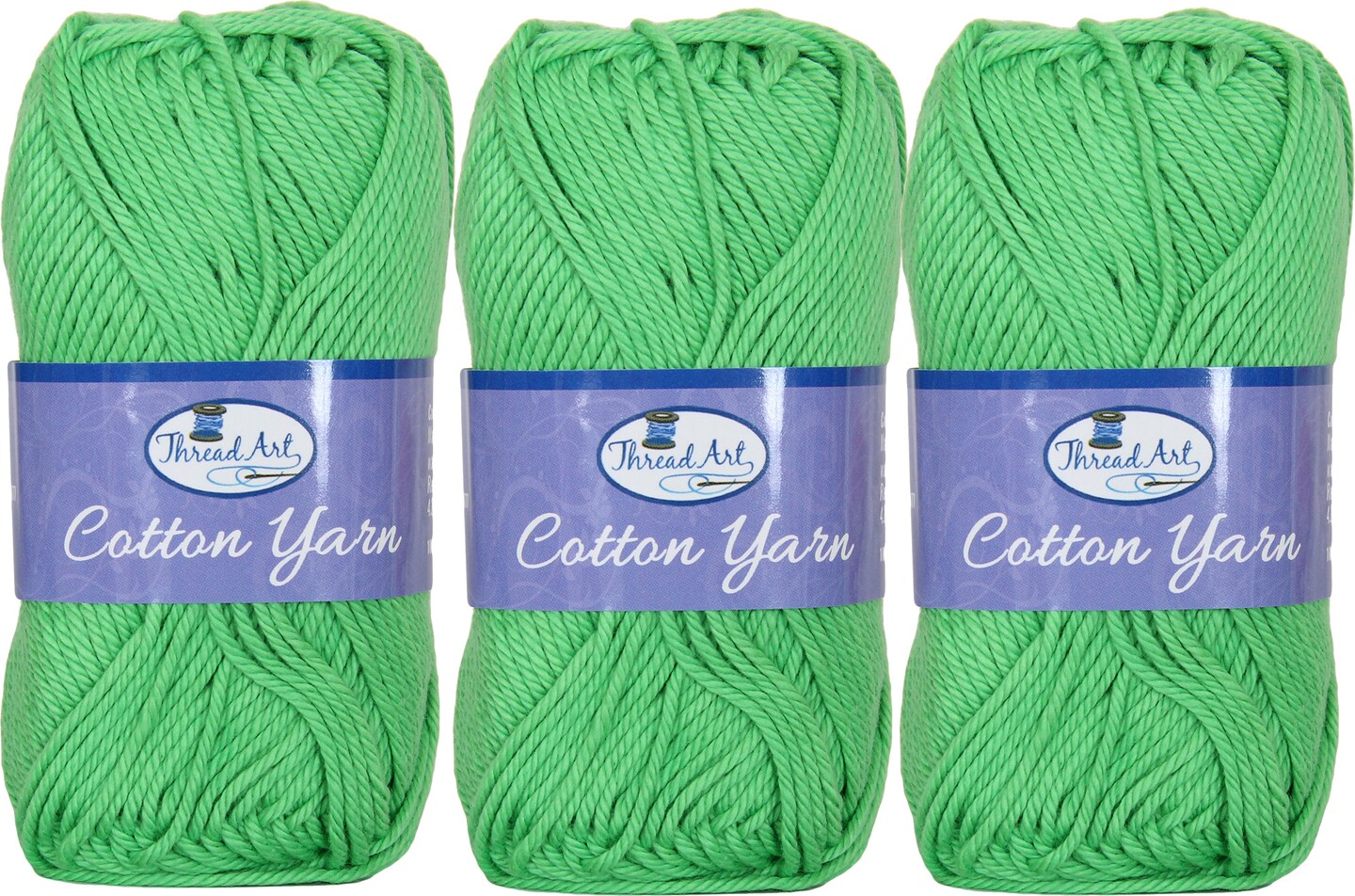 Threadart 100% Pure Cotton Crochet Yarn Size 4 | 50 gram Skeins | Worsted Medium | 85 yds per Skein | 30 Colors Available | Singles, 3 Packs, 6 Packs