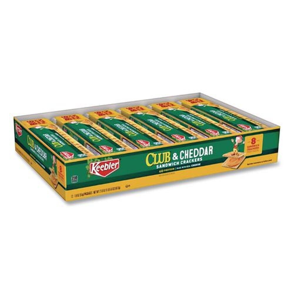 Keebler 1.8 oz. Club and Cheddar Sandwich Cracker Snack Pack (12/Box)