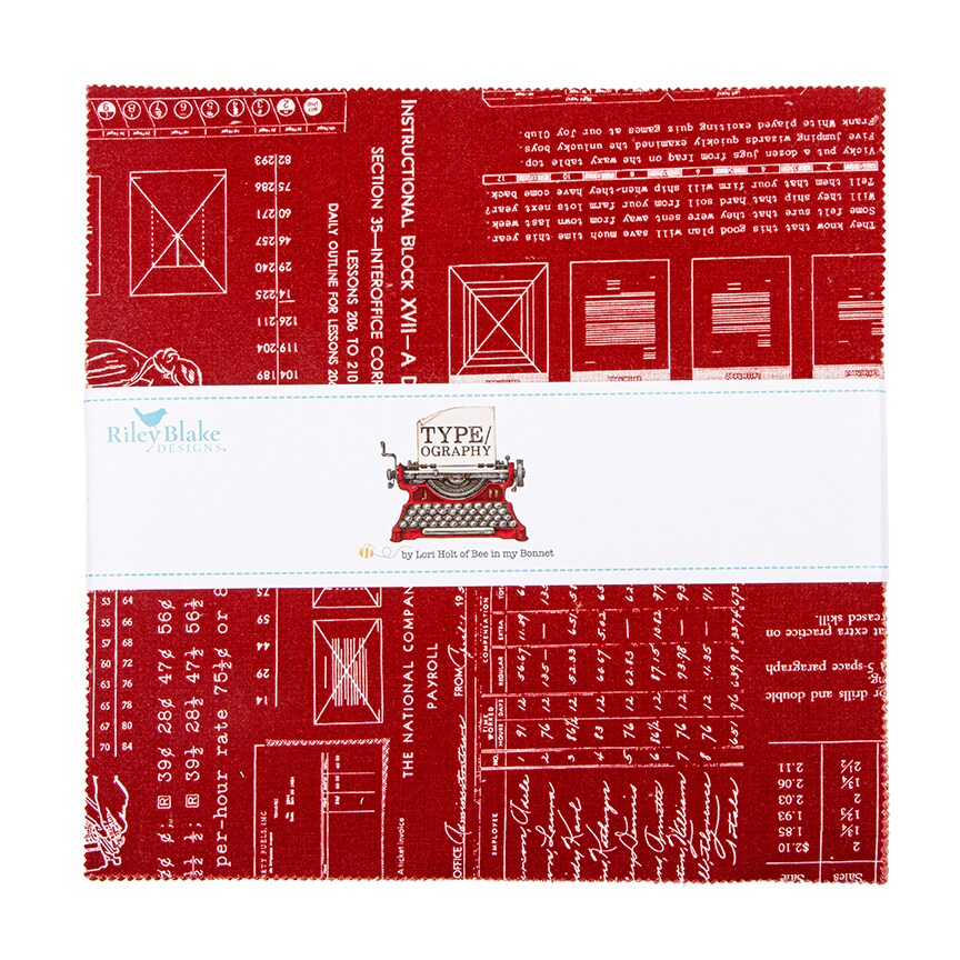 TYPEography 10" Square Pack (Layer Cake / 10" Stacker) in High Volume by Lori Holt for Riley Blake (10-16850A-42)