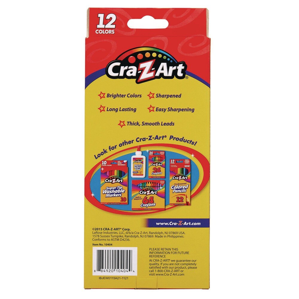 Cra-Z-Art Colored Pencils - Assorted Lead and Barrel Colors (12/Set)