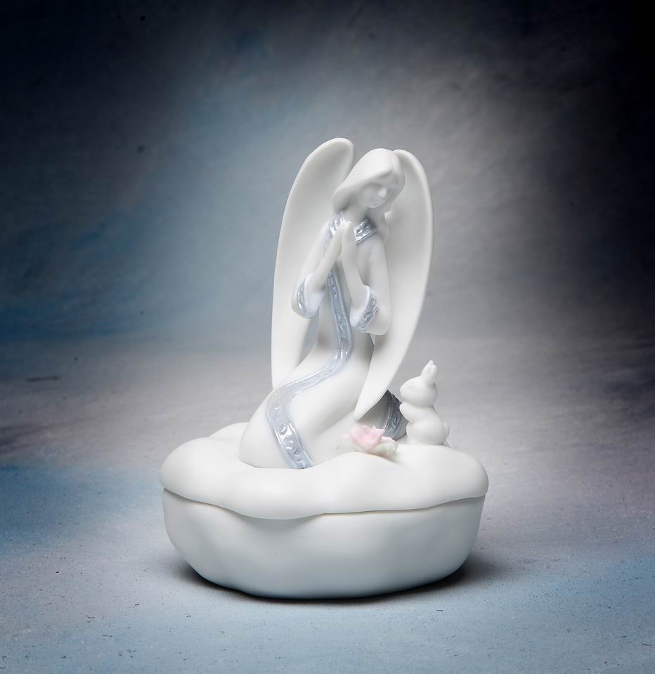 Ceramic Praying Angel Jewelry Box, Home Décor, Religious Décor, Religious Gift, Church Décor, Baptism Gift
