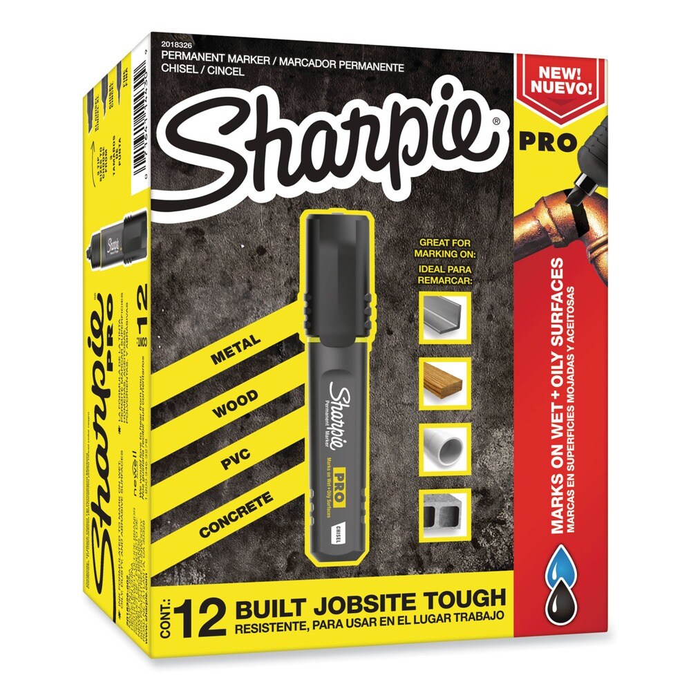 Sharpie Pro Broad Chisel Tip Permanent Marker - Black (1-Dozen)