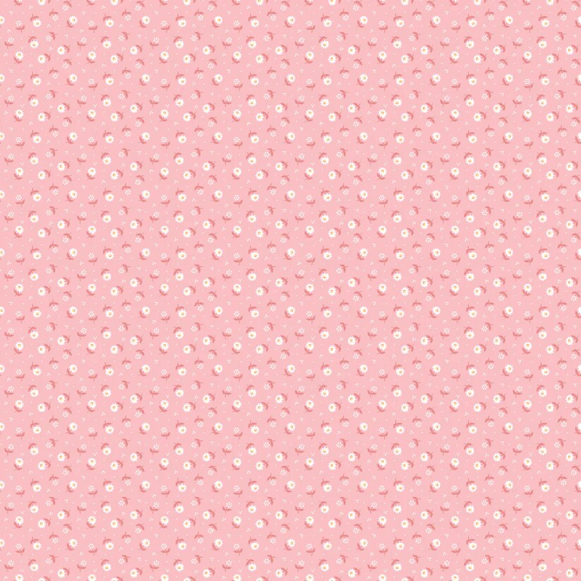 Fabric Poppie Cotton Pink Daisy May Granny's Sewing Room by the Quarter Yard GS25912