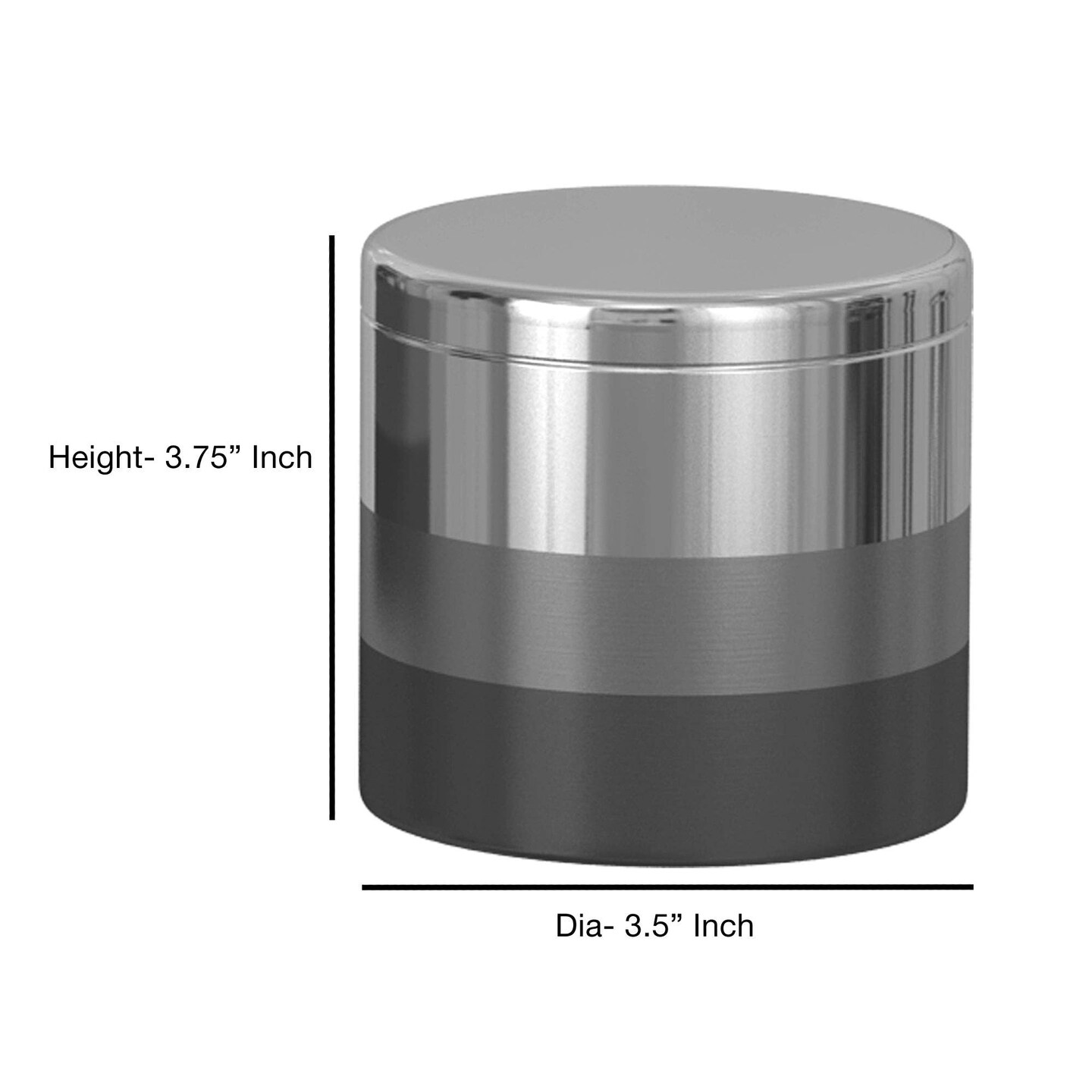 Stainless Steel Vanity Jar | Stylish Storage for Cotton Swabs,Sponges & Bath Salts | Decorative Canister for Bathroom,Bedroom | 3 Tone Platinum Finish