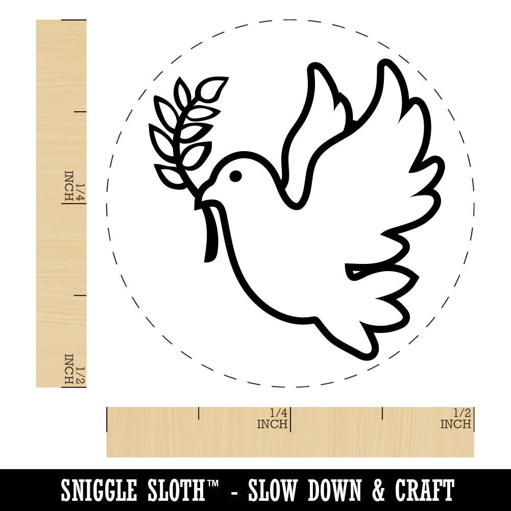 Peace Dove with Olive Branch Rubber Stamp for Stamping Crafting Planners