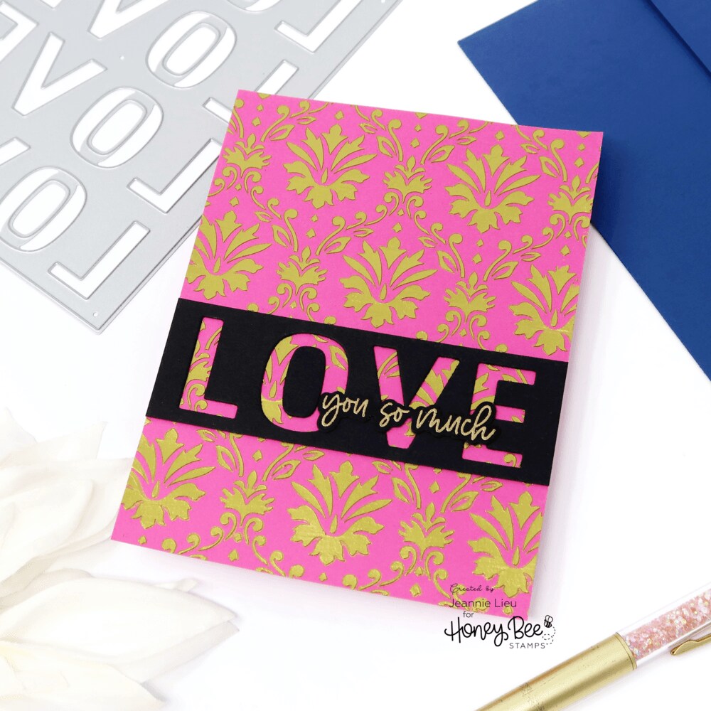 Love Love Love Sentiments - Honey Cuts - Coordinating Dies - RETIRING