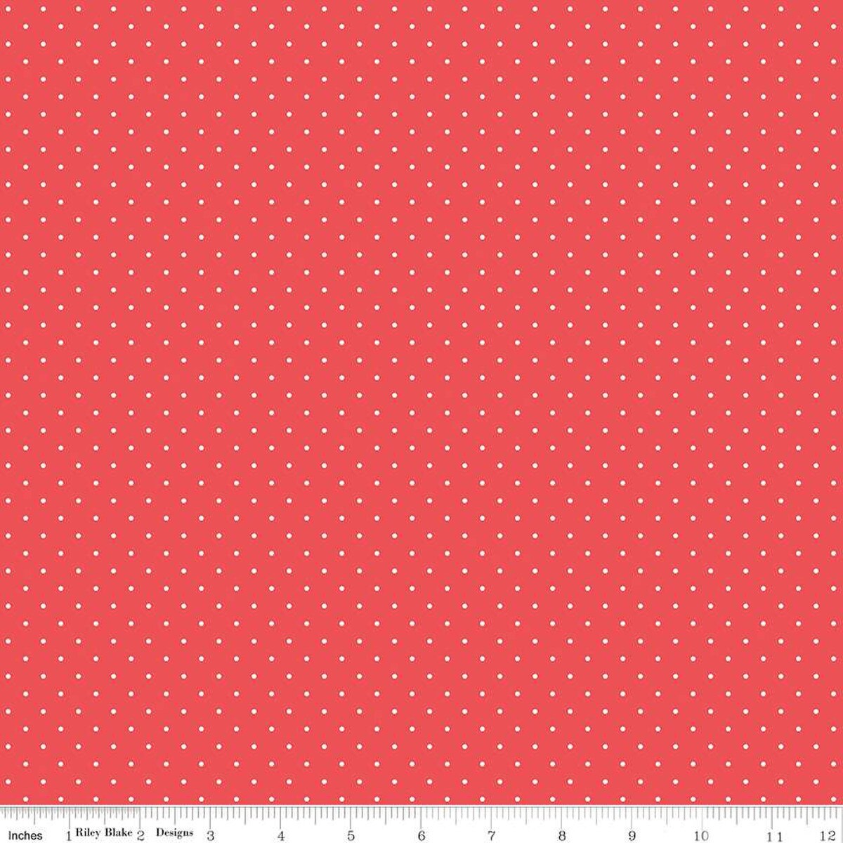 Fabric Riley Blake Red Dots Designer Flannel by the Quarter Yard F16028-RED