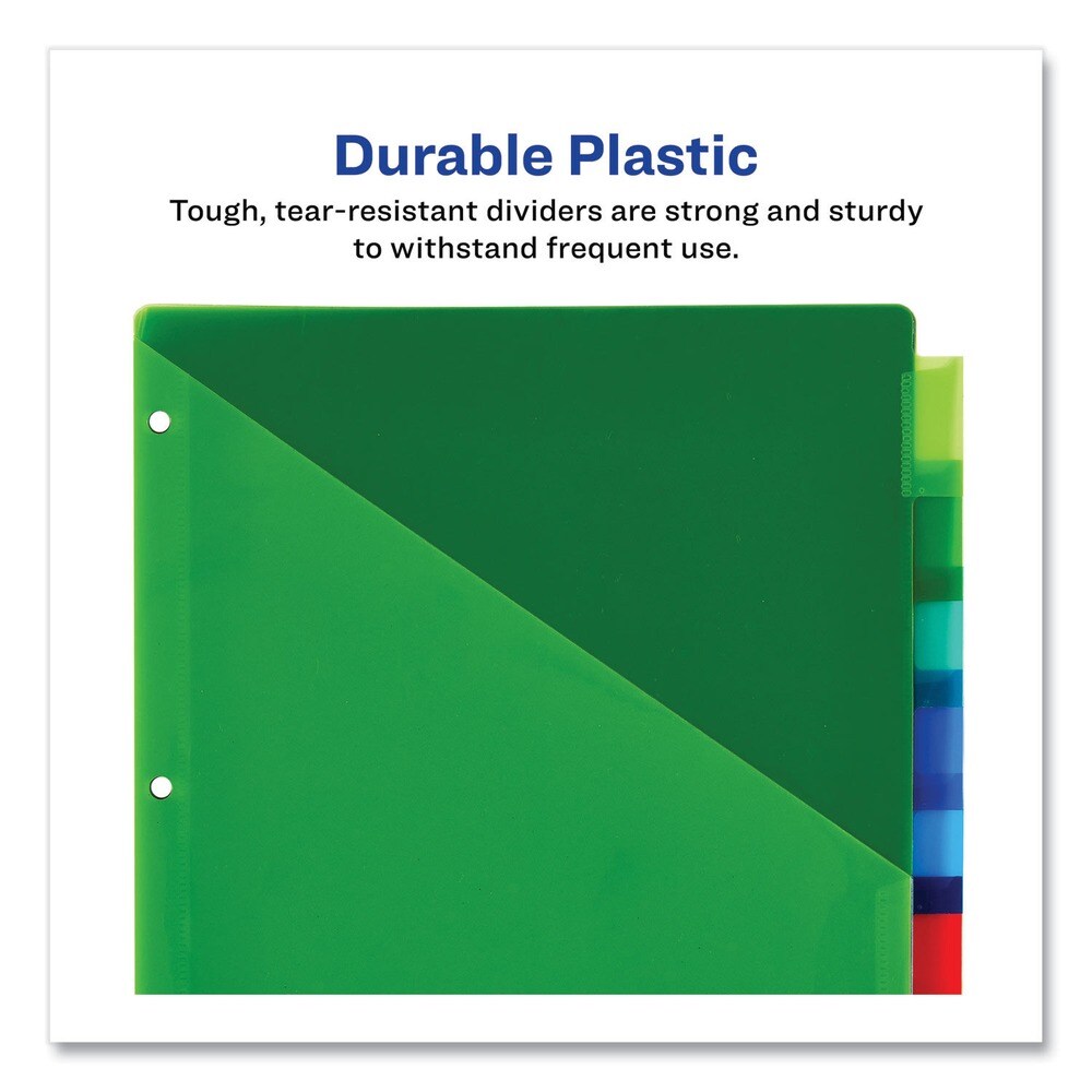 Avery Big Tab 11.13 in. x 9.25 in. 8-Tab Insertable Plastic 2-Pocket Dividers - Assorted (1-Set)