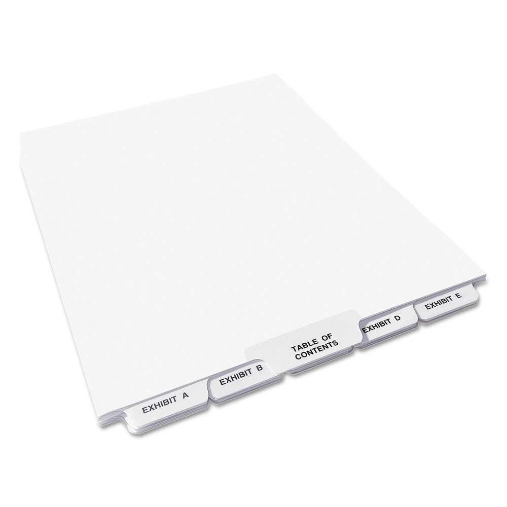 Avery 11 in. x 8.5 in. 27-Tab Preprinted Legal Exhibit Bottom A to Z Tab Index Dividers - White (1-Set)