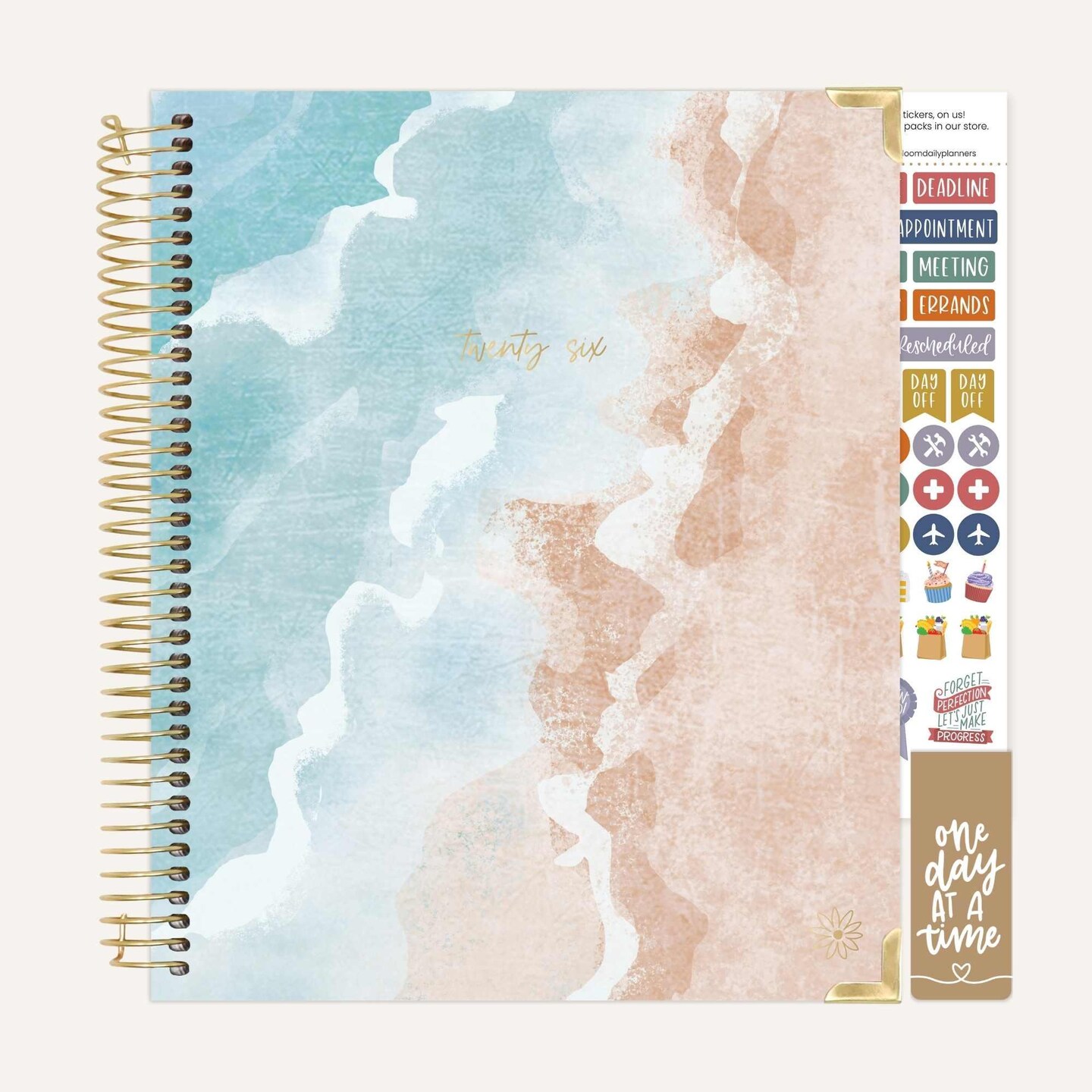 bloom daily planners 2026 Hard Cover Weekly & Monthly Vision Planner, 7.5" x 9", Ocean Oasis