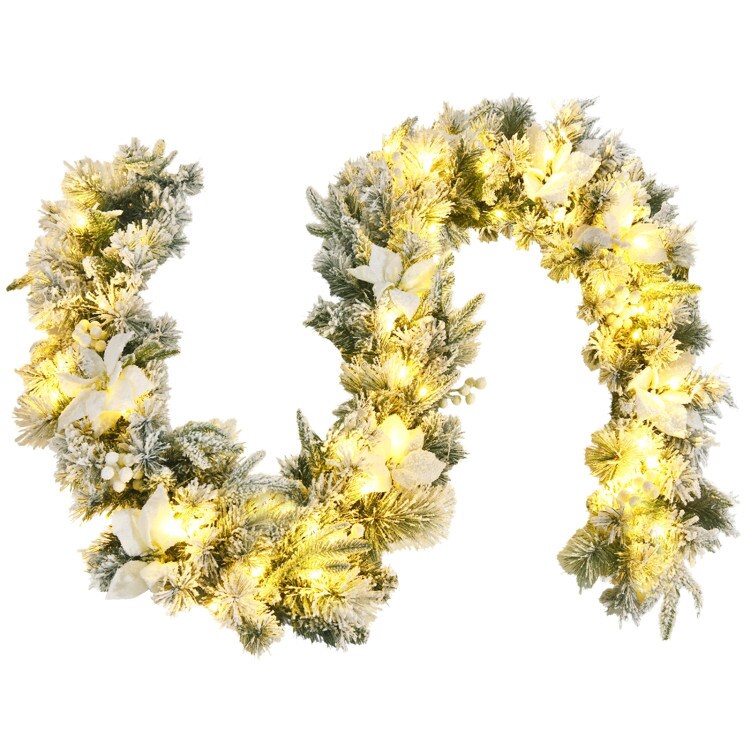 Edge Collections – 9 Feet – Pre-Lit Artificial Christmas Garland with 50 LED Lights – 1 Piece