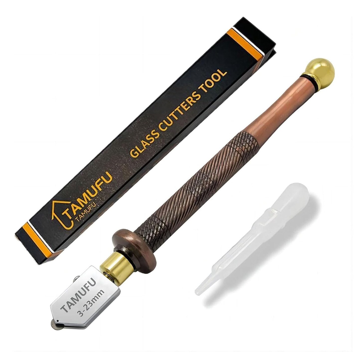 Glass Cutters Tool 3-23mm- Glass Cutting Tool for Thick Glass Tiles Mirrors and Mosaics- Glass Cutting Kit with Professional Carbide Tip and Automatic Oil System