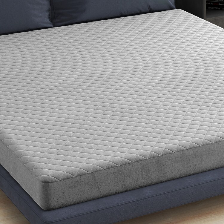 Luxury Mattress Pad with Breathable Polyester Cover and Deep Pocket Fit, Grey