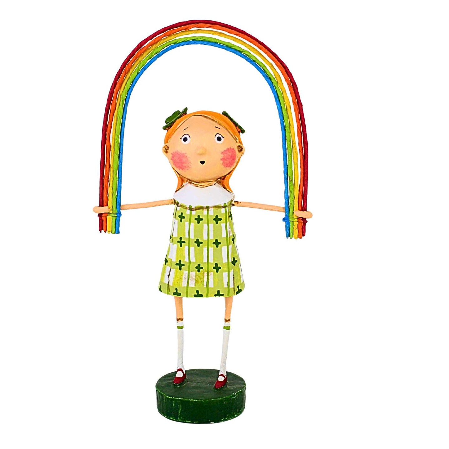 Esc And Company 7.5 Inch Rainbow Bright Saint Patrick Figurine , Lightweight Spring Decor Irish Clover