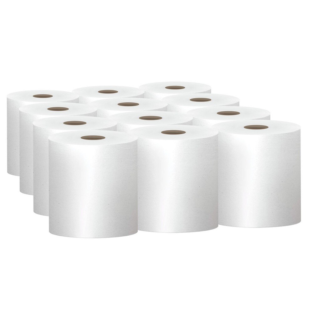 Scott 8 in. x 1000 ft. 1.5 in. Core 1-Ply Essential High Capacity Hard Roll Towels - White (12 Rolls/Carton)