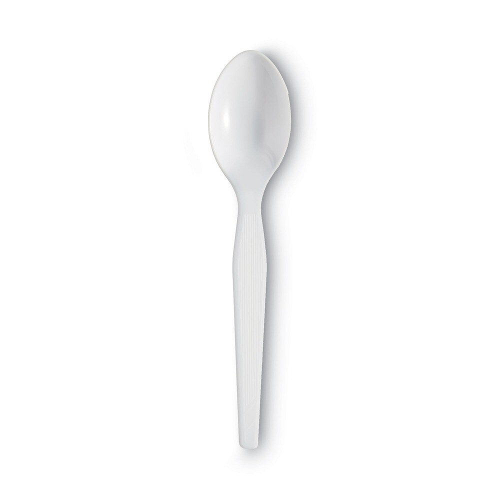 Dixie Heavyweight Plastic Cutlery Teaspoons - White (100/Box)