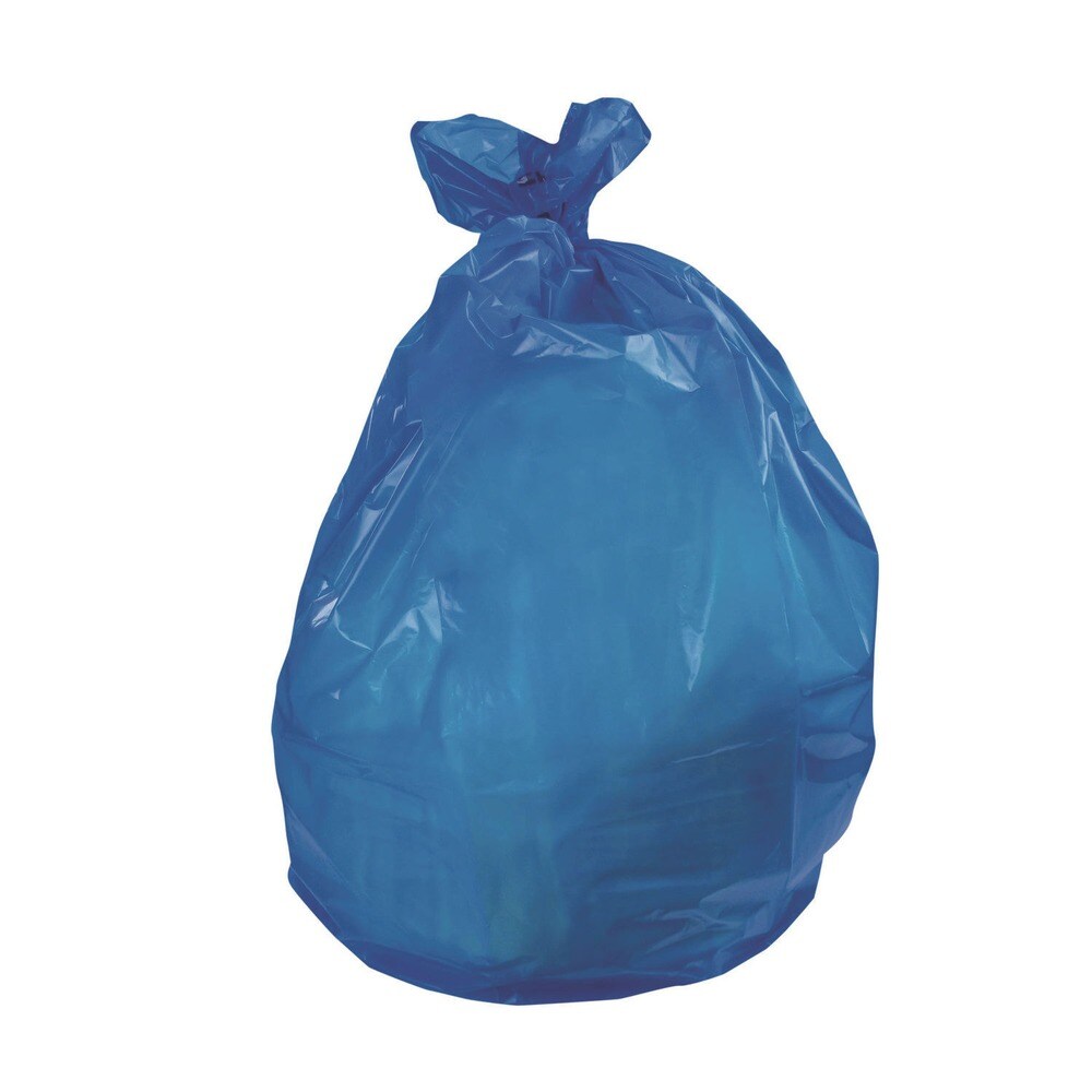 Heritage 30 in. x 43 in. 30 gallon 1.3 millimeter Biohazard Infectious Waste Flat Pack Healthcare Biohazard Printed Can Liners - Blue (200/Carton)