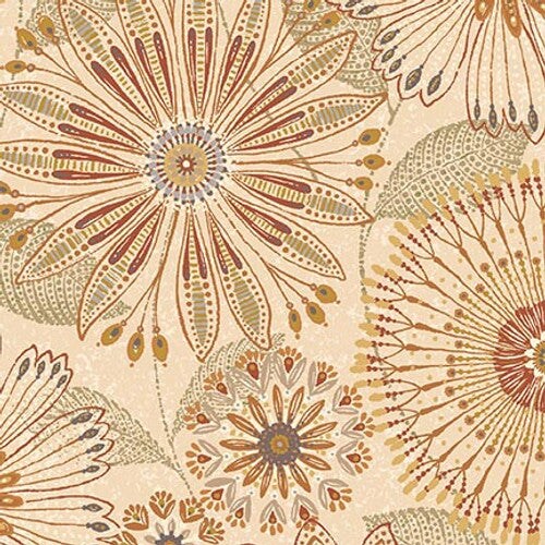 Fabric Henry Glass Natural Flora Dora 108" Wide Back by the Quarter Yard 3350W-44