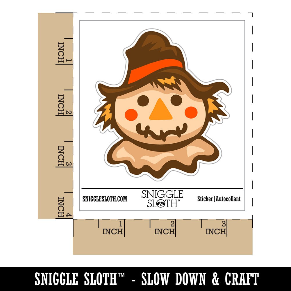 Scarecrow Head Fall Autumn Waterproof Vinyl Phone Tablet Laptop Water Bottle Sticker Set - 5 Pack