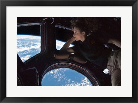 Framed Art Tracy Caldwell Dyson in the Cupola Observing the Earth during Expedition 24 Wall Decor 18x24 Artwork