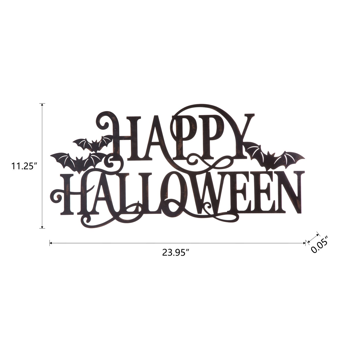 Set of 2 23.95&#x22;L Metal &#x22;HAPPY HALLOWEEN&#x22; Wall Sign