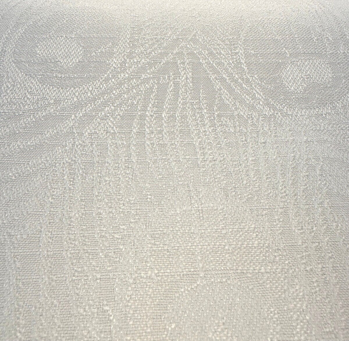 1 Yard White Peacock Feather Vanilla Damask Jacquard Fabric 55 Inches Wide