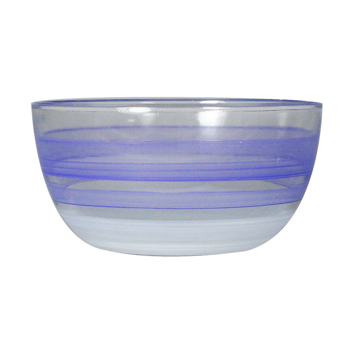 Golden Hill Studio Set of 2 Purple Retro Stripe Hand Painted Glass Serving Bowls 6"