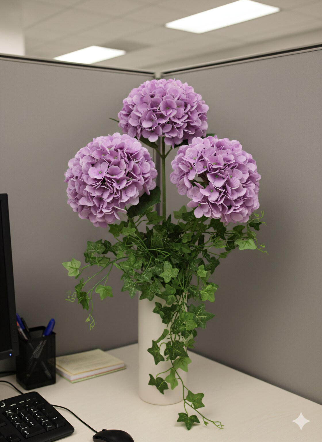 12-Pack: 18.5&#x22; Soft Lavender Hydrangea Stem with Silk Leaves by Floral Home&#xAE;