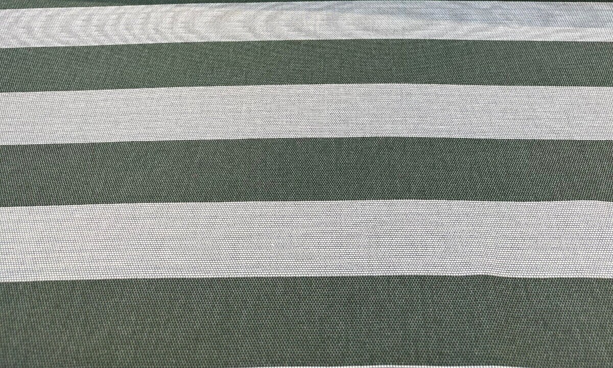 1 Yard Fizzle Green Ivy Stripe Outdoor Upholstery Fabric Durable Stain Resistant